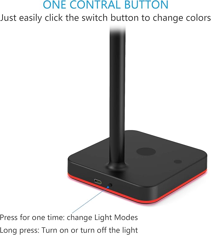 KAFRI RGB Dual Headphone Stand with Wireless Charger Desk Gaming Double Headset Holder Hanger Rack with 10W/7.5W QI Charging Pad - Suitable for Gamer Desktop Table Game Earphone