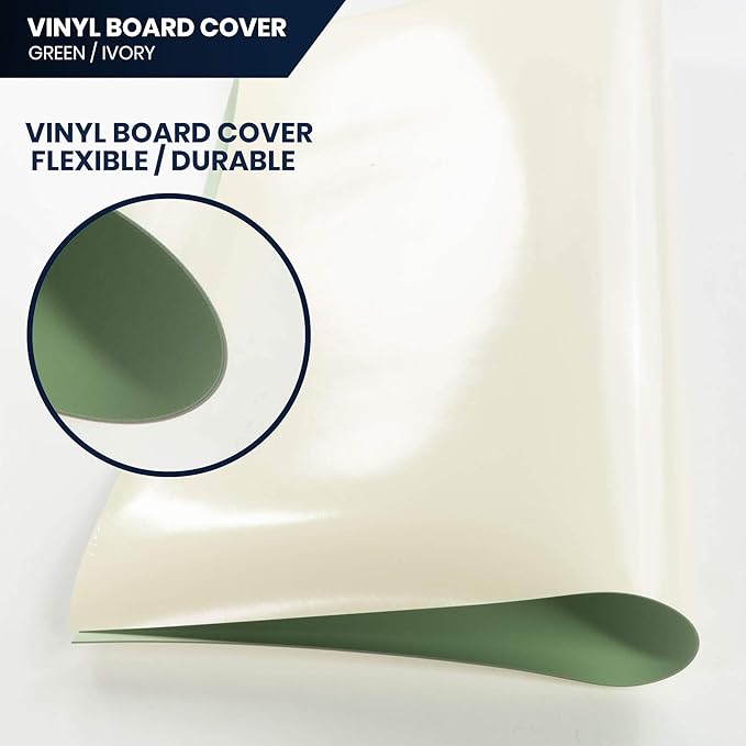 Pacific Arc Vinyl Board Cover. Self Healing and Stain Resistant Green/Ivory Sheet, 37.5 inches by 60 inches
