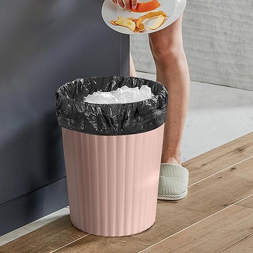 Small Platic 2 Gallon Trash Can - Compact Wastebin for Bathroom, Kitchen, Office, Home Use - Pink