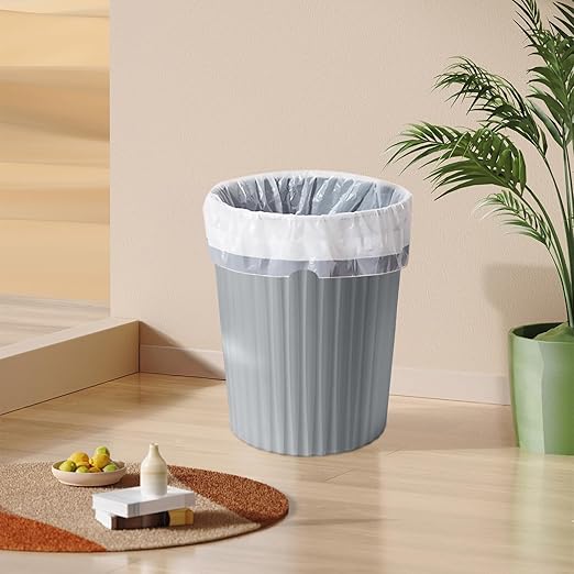 Small Platic 2 Gallon Trash Can - Compact Wastebin for Bathroom, Kitchen, Office, Home Use - Grey