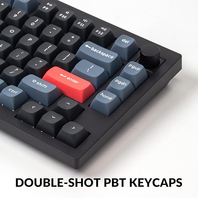 Keychron V1 75% Wired Mechanical Keyboard, QMK/VIA Programmable, Hot-swappable K Pro Brown Switches, Compatible with Mac Windows Linux - Carbon Black