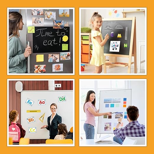 CHUNNIAO A+B Matched Magnetic Strips with Adhesive 2"x1"x0.04" (Pre-Cutting 96 Pcs),Adhesive Magnet to Magnets Stick Face to Face,Great for Bookmarks Craft