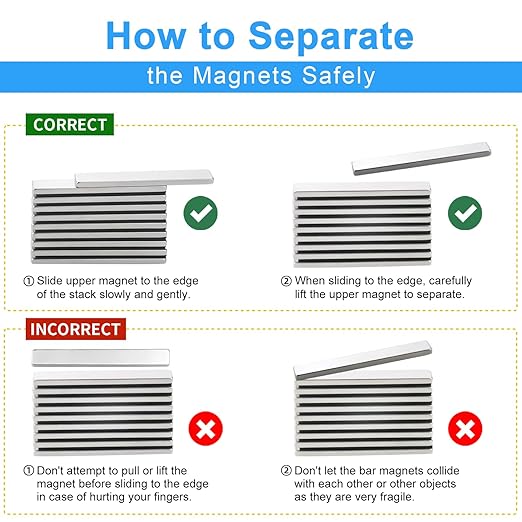 30 Pack 20x10x2 mm Rare Earth Neodymium Magnets, Powerful Small Strong Metal Rectangular Bar Magnetic Strip Magnet for Fridge Garage Kitchen Science Craft Office, Silver