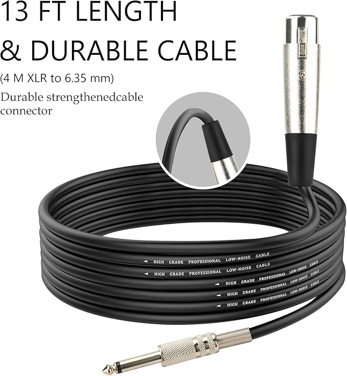 Marengo Dynamic Vocal Microphone for Karaoke Speaker,Wired Handheld Mic with On and Off Switch and 13ft Detachable Cable