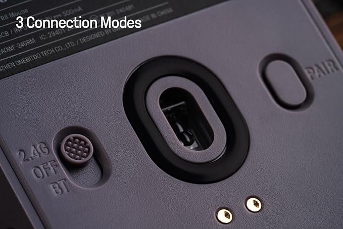 8Bitdo Retro R8 Mouse with Charging Dock, PAW 3395 Optical Sensor DPI 26K, 4K Polling Rate, Programmable Buttons, Kailh Sword GM X Micro Switches, Ambidextrous - N Edition