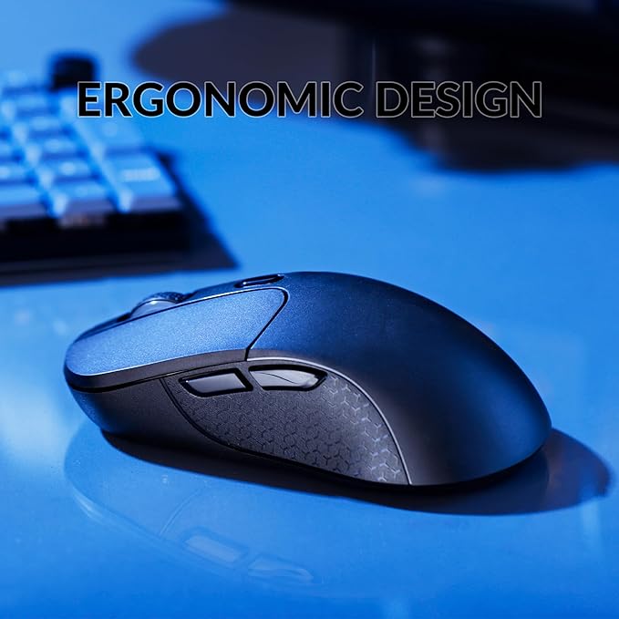 Keychron M3 Wireless Mouse, PAW3395 Sensor with Programmable Macro Button 26,000 DPI Supports 2.4 GHz/Bluetooth 5.1, 79g Ultra-Light Ergonomic Design Up to 70 Hours Using for PC Mac Laptop - Black