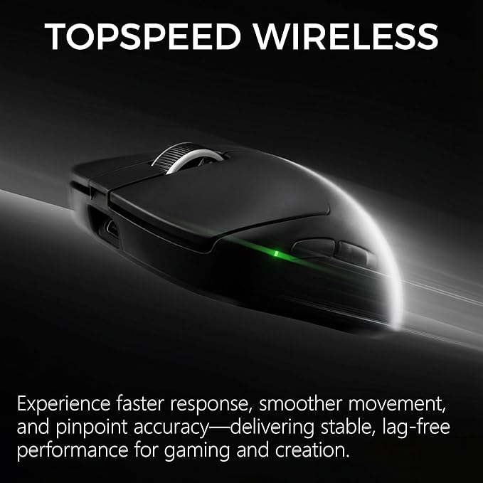 MCHOSE A7 V2 Pro Wireless Gaming Mouse, Tri-Mode Connection, 59 Grams, PAW3395 26K DPI Sensor, Wired 8K/Wireless 1K Polling, 130 Hour Battery Life - Black