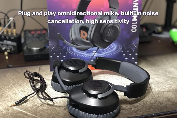 UNCLE LIGHT Replacement Game Mic for JBL Quantum 100 (Q100) Gaming Headset on PC/Xbox/PS/Switch/MAC, 2.5mm Detachable Boom Microphone