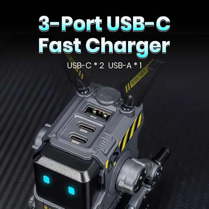 GravaStar Mercury M2 Wireless Gaming Mouse with GravaStar Alpha65 Robot Fast GaN Charger Block