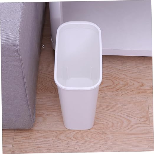 PRETYZOOM Nordic Style Rectangular Waste Bin Slim Compact Garbage Can for Bathroom Kitchen Living Room Multi-Purpose Desktop Organizer for Spaces