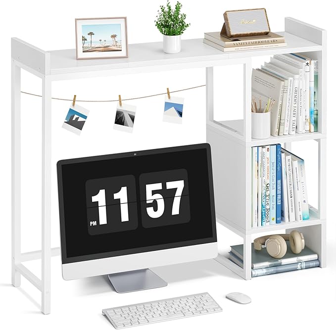 Desk Shelf for Top of Desk Hutch Top Only Desktop Bookshelf Organizer 38.6" Shelves for Computer Dorm