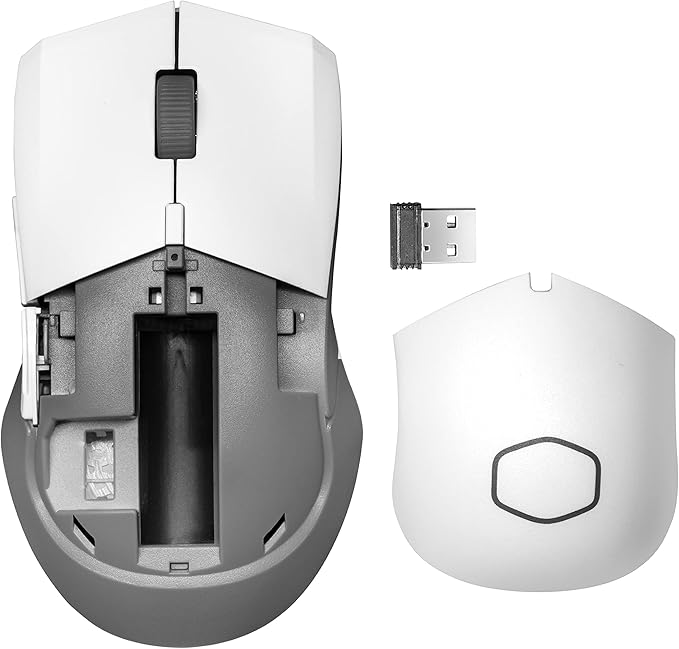 Cooler Master MM311 Wireless Gaming Mouse White, Adjustable 10,000 DPI, Palm|Claw Grip, 2.4GHz Wireless, PixArt Optical Sensor, PTFE Feet, RGB Lighting (MM-311-WWOW1)