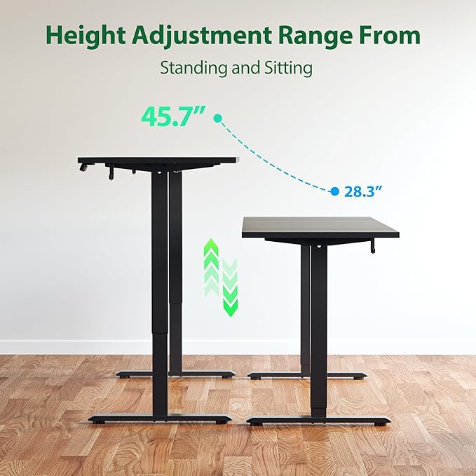 Agilestic Electric Standing Desk, 71 x 24 Inches Height Adjustable Desk, Sit Stand up for Work Office Home, Ergonomic Rising Computer Table with Memory Preset, Black