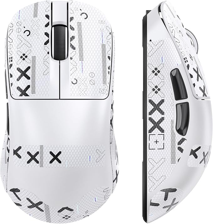 ZIYOU LANG×Magic-Refiner AJ199 Lightweight Wireless Gaming Mouse,Tri-Mode(2.4G/Wired/BT),24K DPI,PAW3311 Optical Sensor,1000Hz Polling Rate,600mAh,49g Ergonomic Mice for Mid-Large Hands-White&Sticker