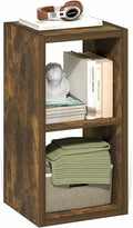 Furinno Cubicle Book Shelf, 2-Cube Bookshelf, Extra Thick Frame Horizontally & Vertically Reversible Bookcase with Open Back, 14.6" x 16" x 30", for Living Room, Bedroom, Home Office, Amber Pine