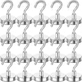 DIYMAG Magnetic Hooks, 85 LB Heavy Duty Strong Magnet with Hook, Rare Earth Neodymium Magnets for Hanging, Magnetics Hanger for Curtain, Home, Kitchen, Workplace, 20 Packs