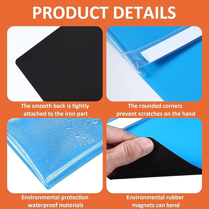 Tobeelec 6 Pcs Magnetic Wall File Organizer Magnetic Wall File Holder Refrigerator Magazine Holder for Mail Letters Paper Teacher Office Classroom Loker Supplies, 12 x 9.5 Inch (6 Colors)