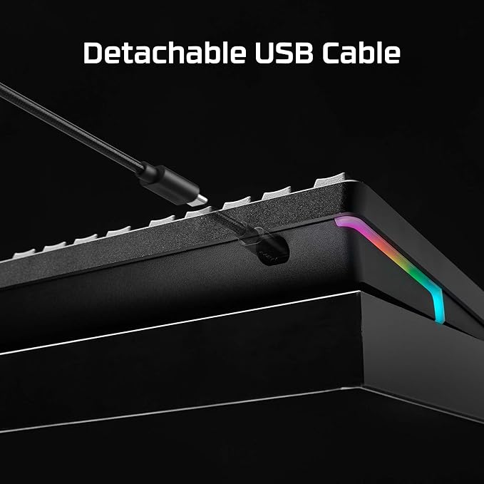 HyperX Alloy Rise – Hot-Swappable Mechanical Gaming Keyboard, PC, Ambient Light Sensor, Gasket Mounted, HyperX Linear Switches