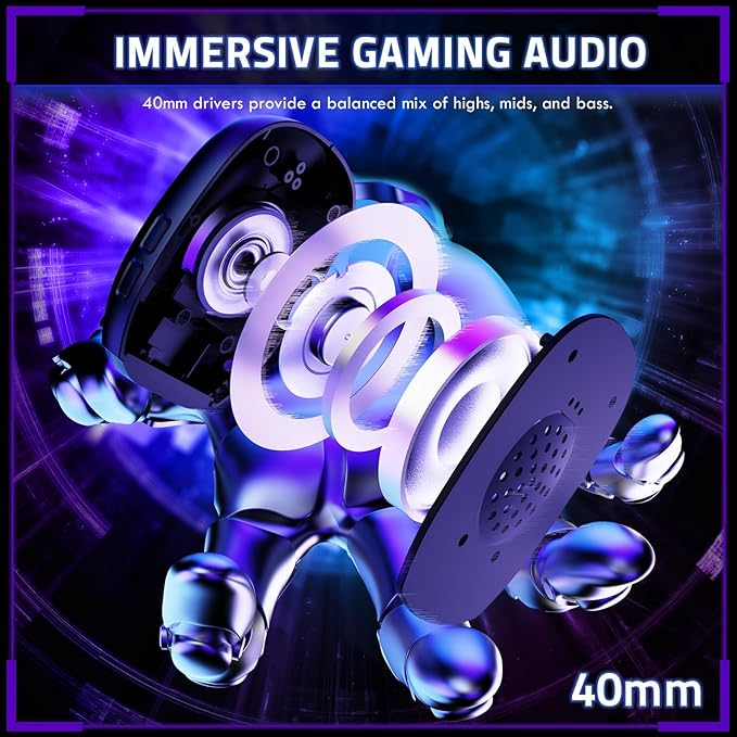 MAMBASNAKE × Attack Shark L80PRO Wireless Gaming Headset,Lightweight Over-Ear Headphones with Dual Mic, 2.4G/BT/Wired,Surround Sound,Low Latency,Noise Cancelling for PC,PS5,Laptop,Smartphone – Black