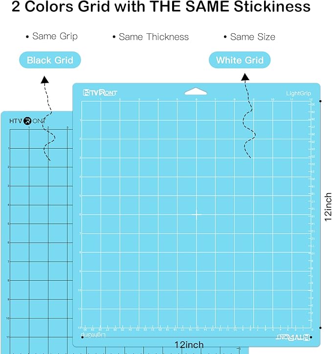 HTVRONT Light Grip Cutting Mat, 6 Pack Cutting Mat 12x12 Compatible with Cricut Maker 3/Maker 4/Maker/Explore 3/4/Air 2/One, Light Adhesive Sticky Quilting Cutting Mats Replacement Accessories
