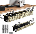 Under Desk Cable Management,No-Drill Standing Desk Cable Organizer with 2 Mounting Options - Clamp Or Screw Mounting,Upgraded Wider & Thickened Cord Holder for Home Office,38.6" L x 6" W