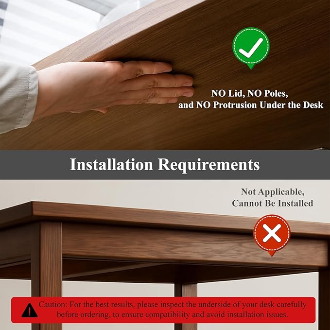 Boxalls Under Desk Storage Drawer, Under Table Slide Out Self-Adhesive Organization, Translucent Black Medium