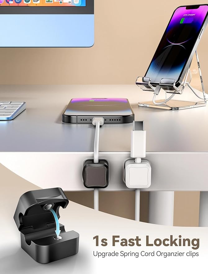TOPGO Acrylic Cell Phone Stand, Clear phone Holder for Office Desk, Vanity, Kitchen Counter, Bedside Table, Compatible with iPhone 17 16 15 14 13 12 Pro Max Plus/Smartphones/iPad/Switc(Crystal Purple)