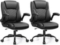 Leather Office Chair, PU Home Computer Desk Chairs with Ergonomic Back Support, 360°Swivel Free，Small Gaming Chair with Wheels and Adjustable Armrests, for Short People Use
