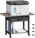 YAOHUOO 22"x15" Large Printer Stand with Storage Drawer, 2-Tier Under Desk Printer Table for Home Office, Printer Cart fit Fax Machine/3D Printer/Scanner(Gray)
