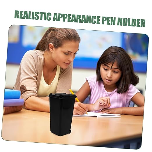 jojofuny Slim Trash Can Lid Desk Organizer Miniature Trash Bin for Desktop Compact Garbage Can for Office