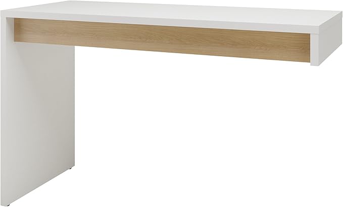 3-Piece Home Office with Multi-Purpose Storage & Desks, White & Natural Maple