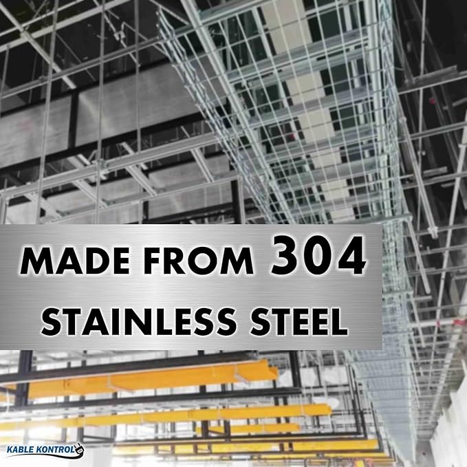 Kable Kontrol Stainless Steel Cable Tray Bulk Pack – 60 Pcs - 10 Feet Long - 6" W, 4” D – Wire Mesh Tray Cable Management Rack Cords Organizer Cable Basket, NEC Approved for Network, Fiber Optic