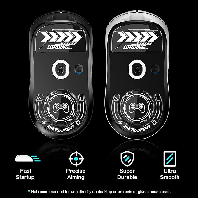 MOSHOU Glass Mouse Skates for Logitech G Pro X Superlight, Consistent Controllable Glide Polished 2.5D Curved Edge Superfast Gaming Mouse Feet Durable Sole (Black)