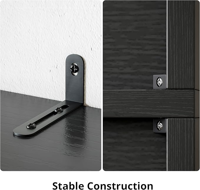IRONCK Book Shelf, Tall Bookshelf with Storage, Bookshelves and Bookcases with Doors, 4-Tier Bookcase with 8 Open Cubes for Living Room, Office, Study, Black