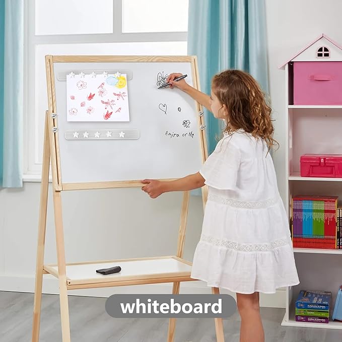 Magnetic Board, Frameless Stainless Iron Magnetic Strips with Adhesive Backing, 3-Pack Magnet Bulletin Board Bar, Memo Board with 10 White Star Magnets for Wall, Office, School, Home, Photos