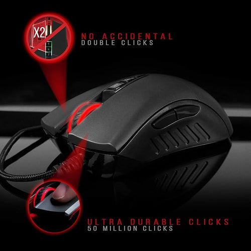 Bloody SP30 Ergonomic Optical Switch Gaming Mouse - Fastest Mouse Switch in Gaming - Enthusiast Grade Sensor - 8 Programmable Buttons - Non-Slip Rubberized Black