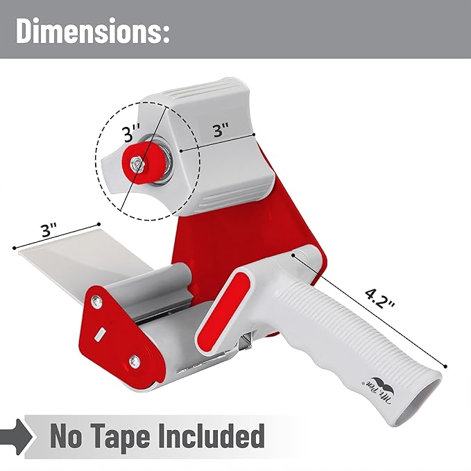 Mr. Pen 3-Inch Heavy Duty Packaging Tape Dispenser Gun - Clear Tape for Packing Boxes & Moving