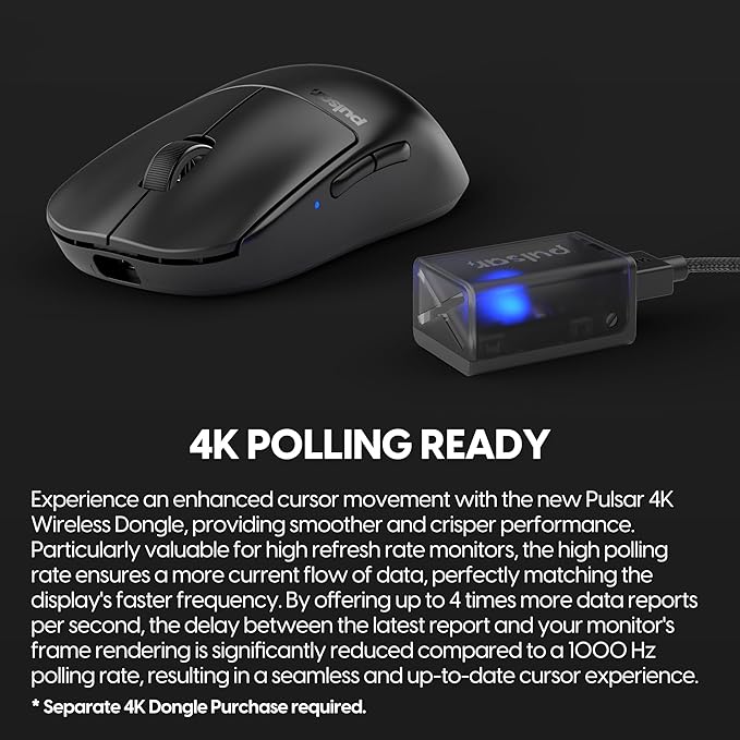 Pulsar Gaming Gears X2 v2 Wireless Gaming Mouse, Ultra Lightweight 1.87 oz (53 g), Symmetrical, Optical Switch, 2.4 Ghz 1 ms, 26000 DPI, PAW3395 Sensor (Medium, Wireless, Black) (Renewed)