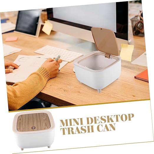 Unomor 1pc Slim Desktop Trash Can Capacity Suitable for Bathroom Kitchen Office Multi-Scene Use