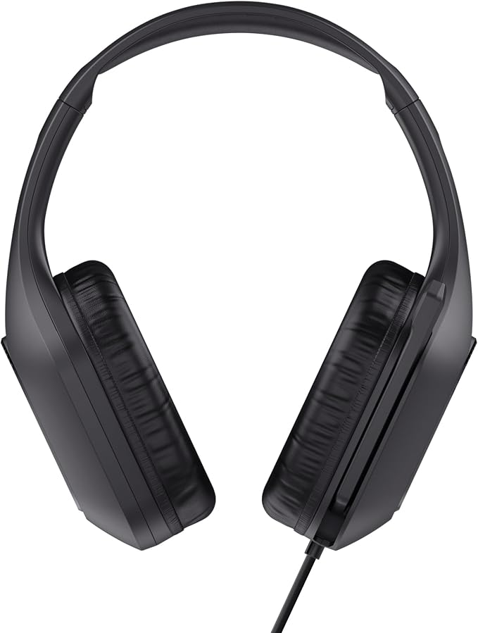 Trust Gaming GXT 415 Zirox Lightweight Gaming Headset with 50mm Drivers for PC, Xbox, PS4, PS5, Switch, Mobile, 3.5 mm Jack, 2m Cable, Foldaway Microphone, Over-Ear Wired Headphones - Black