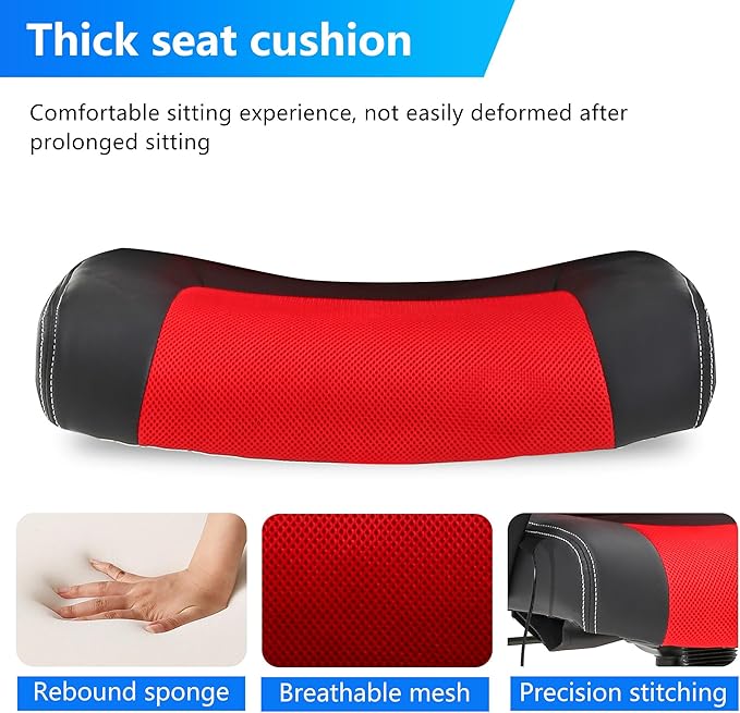 PayLessHere Gaming Chair Office Chair with Support Adjustable Ergonomic Pu Leather Racing Lumbar Massage Headrest Armrest Task 360° Swivel Computer Chair for Women Men Adults，Red