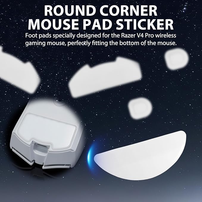 2 Pack V4 Pro Replacement Skates Compatible with Razer DeathAdder, E-Sports Wireless Gaming Mouse Feet Sliding Stickers, Glide Stickers for Smooth Control and Precision on Any Gaming Surface
