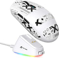 MAMBASNAKE ATTACK SHARK G3PRO Wireless Gaming Mouse with RGB Magnetic Charging Dock,Tri-Mode-2.4G/USB-C Wired/BT, 25K DPI,PAW3311 Optical Sensor,59g Ultra Lightweight,Slip Grip Tape for PC/Mac(White)