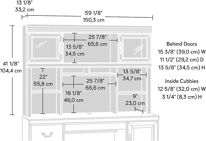 Sauder Heritage Hill Hutch For 404944, Classic Cherry finish