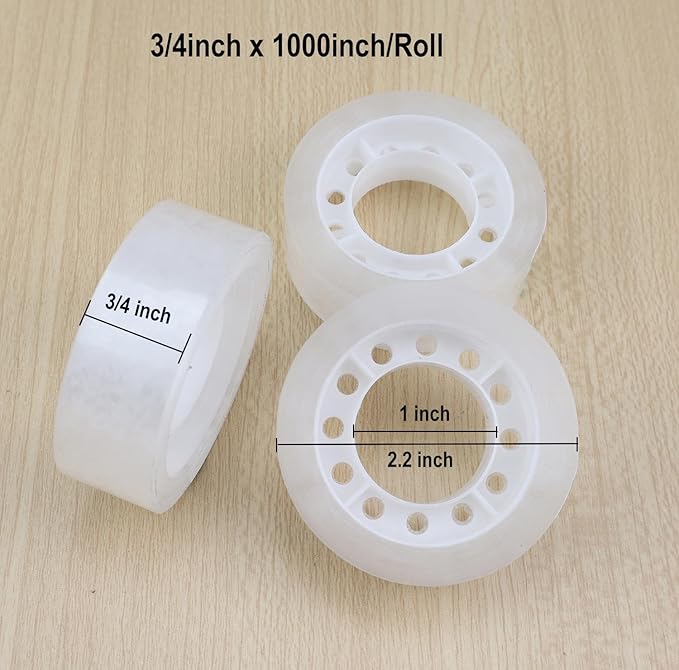 Desktop Tape Dispenser,1 Pack Green Tape Dispensers with 12Rolls Transparent Tape, for Packaging in Office,Restaurant, Flower Shop,Cake Shop (Green)