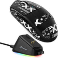 MAMBASNAKE ATTACK SHARK G3PRO Wireless Gaming Mouse with RGB Magnetic Charging Dock, Tri-Mode-2.4G/USB-C Wired/BT,25K DPI,PAW3311 Optical Sensor,59g Ultra Lightweight,Slip Grip Tape for PC/Mac(Black)
