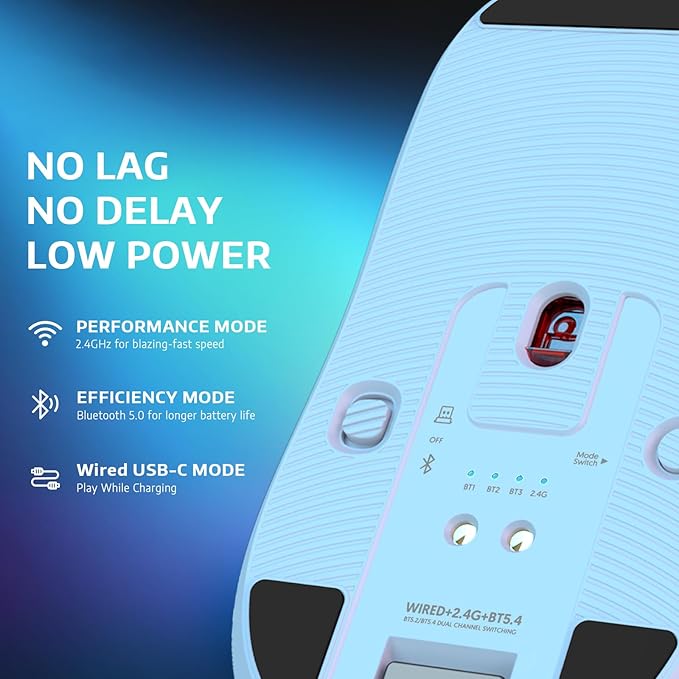ATTACK SHARK X6 49g Superlight Wireless Gaming Mouse with Magnetic RGB Charging Dock, BT/2.4GHz Wireless/Wired Mouse, Ultralight Mice PixArt PAW3395 Sensor, 26000DPI, 200Hrs Battery for WIN/Mac