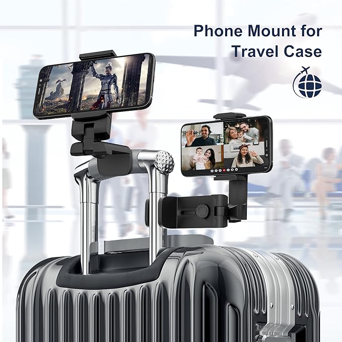 2 Pack Universal Airplane Travel Phone Holder: Travel Essentials Phone Mount for Desk with Multi-Directional 360 Degree Rotation, Travel Accessories Must Haves Phone Holder for Flying, Table