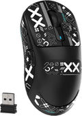 MAMBASNAKE Attack Shark X3 Wireless Gaming Mouse, 49g Ultralight, PixArt PAW3395 26000 DPI, Bluetooth/2.4Ghz /Wired Tri-Mode, 200Hrs Rechargeable Battery, Kailh GM8.0 Switch for PC/MAC/Win Black&Tape