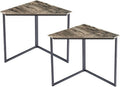 VECELO Corner Desk,Office Tables for Living Room for Small Space Triangle Computer Desk with Steel Frame Corner Shelves with Metal Frame Writing Desk for Workstation Classic Grey 33.1" 2 Set